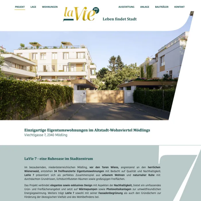 Lavie7 Projekt-Website Startseite