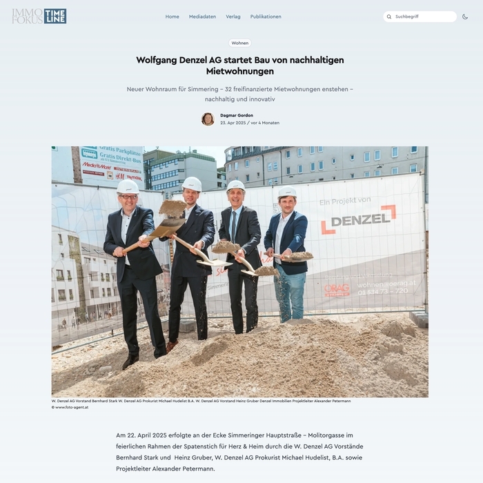 PR-Artikel Spatenstich bei Herz & Heim