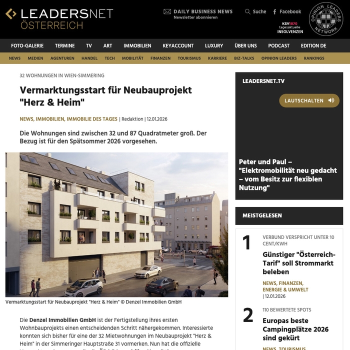 Presseaussendung Vermarktungsstart Leadersnet