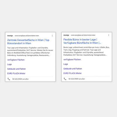 EUROPLAZA Google Suchmaschinen-Werbung