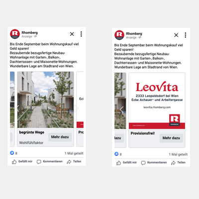 Leovita Facebook Karussell-Anzeige