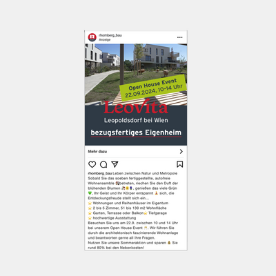 Leovita Open House Facebook Ad